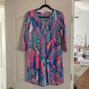 Lilly Pulitzer 3/4 sleeve v-neck cotton boat dress